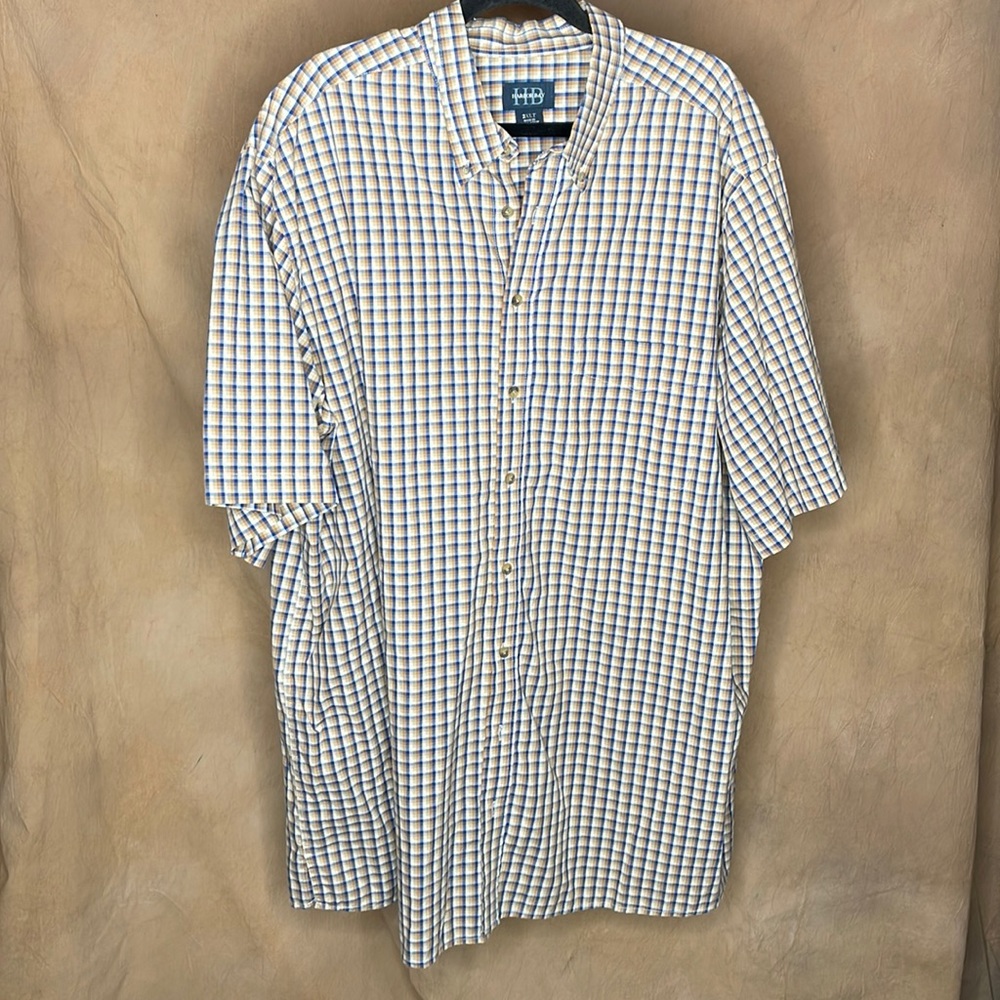 Harbor Bay Men's 2XLT (TALL) Short Sleeve Button Down Shirt - LIKE NEW